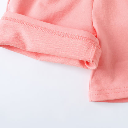 HILEELANG Toddler Girl' Cotton Shorts 2-Pack with Pockets, Grey/Pink