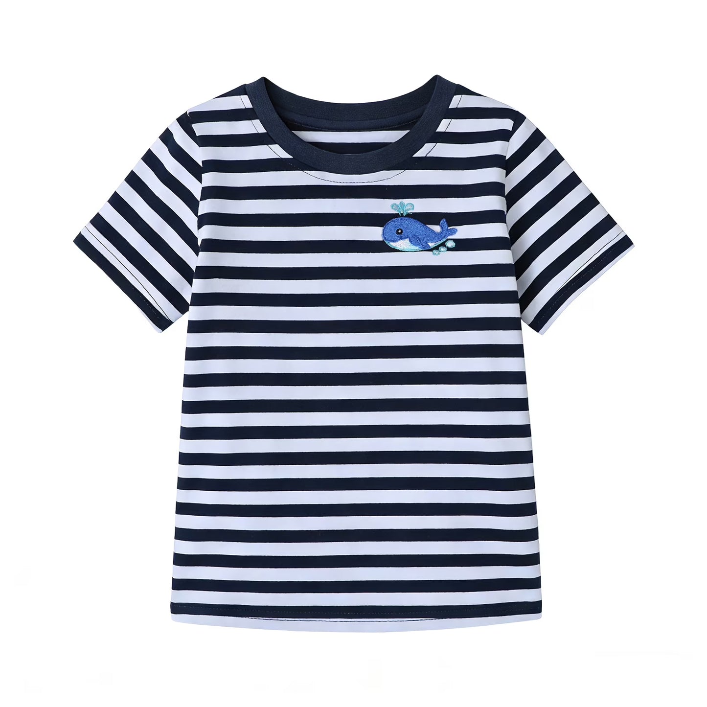 HILEELANG Toddler Boys 100% Cotton Stripe Whale Short Set