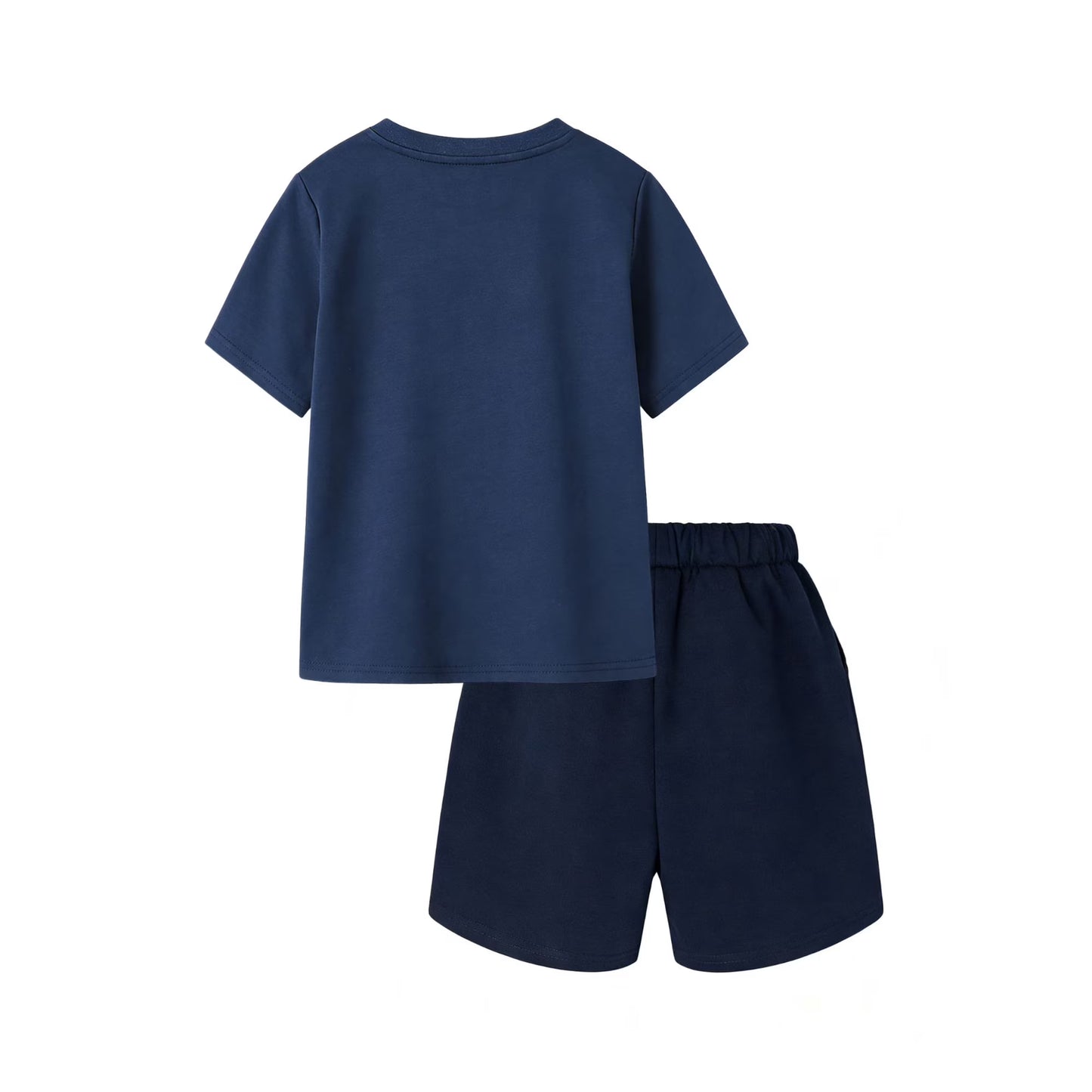 HILEELANG 4-13 Little/Big Boys Navy Explore Mountain Graphic Cotton Blend Tops & Shorts Set