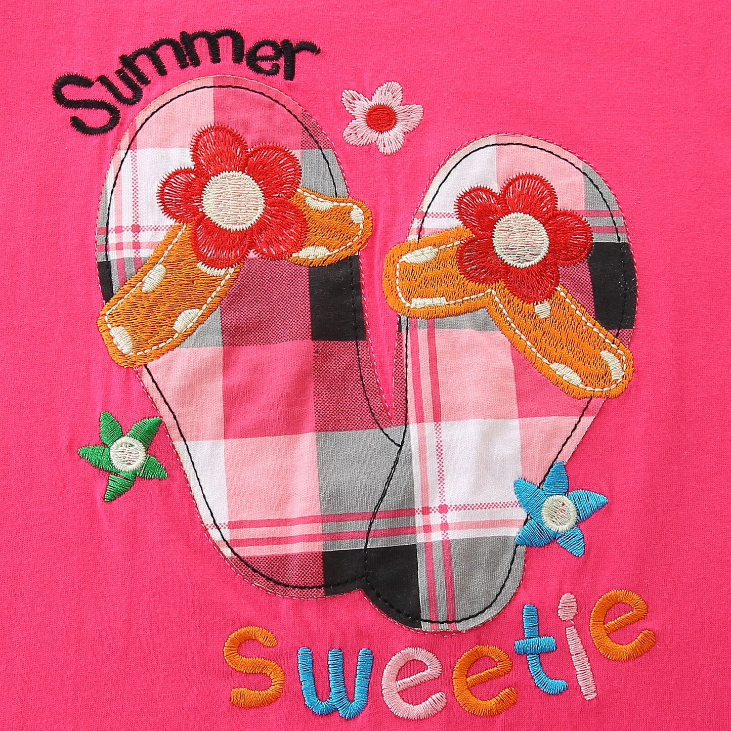 HILEELANG Toddler Girl Summer Short Clothes Sets Outfits Cotton Rose Icecream Tee Shirts Shorts Playwear