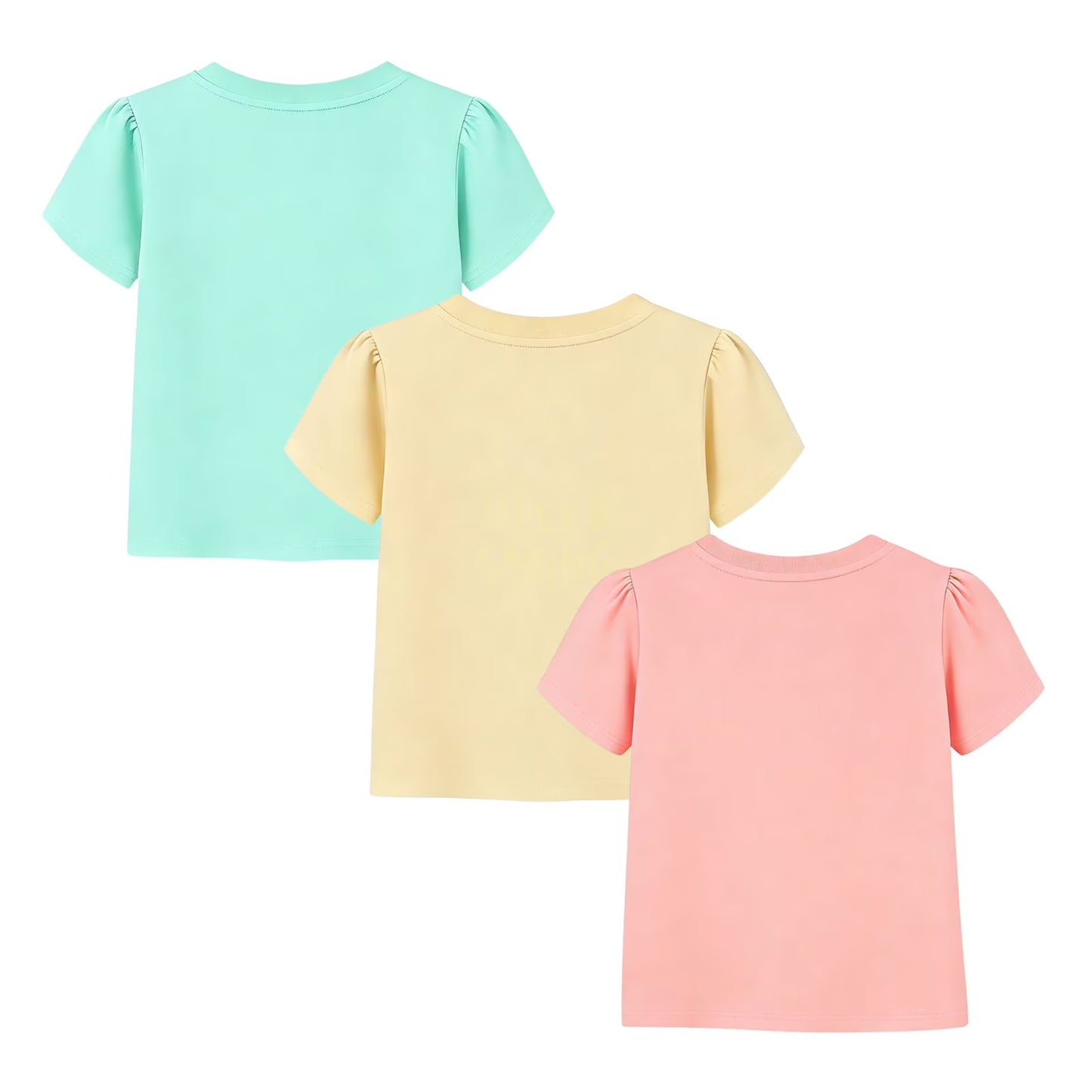 HILEELANG 2-7T Toddler/Little Girls 100% Cotton 3 Pack Floral Butterfly Graphic Short Sleeve T-Shirt