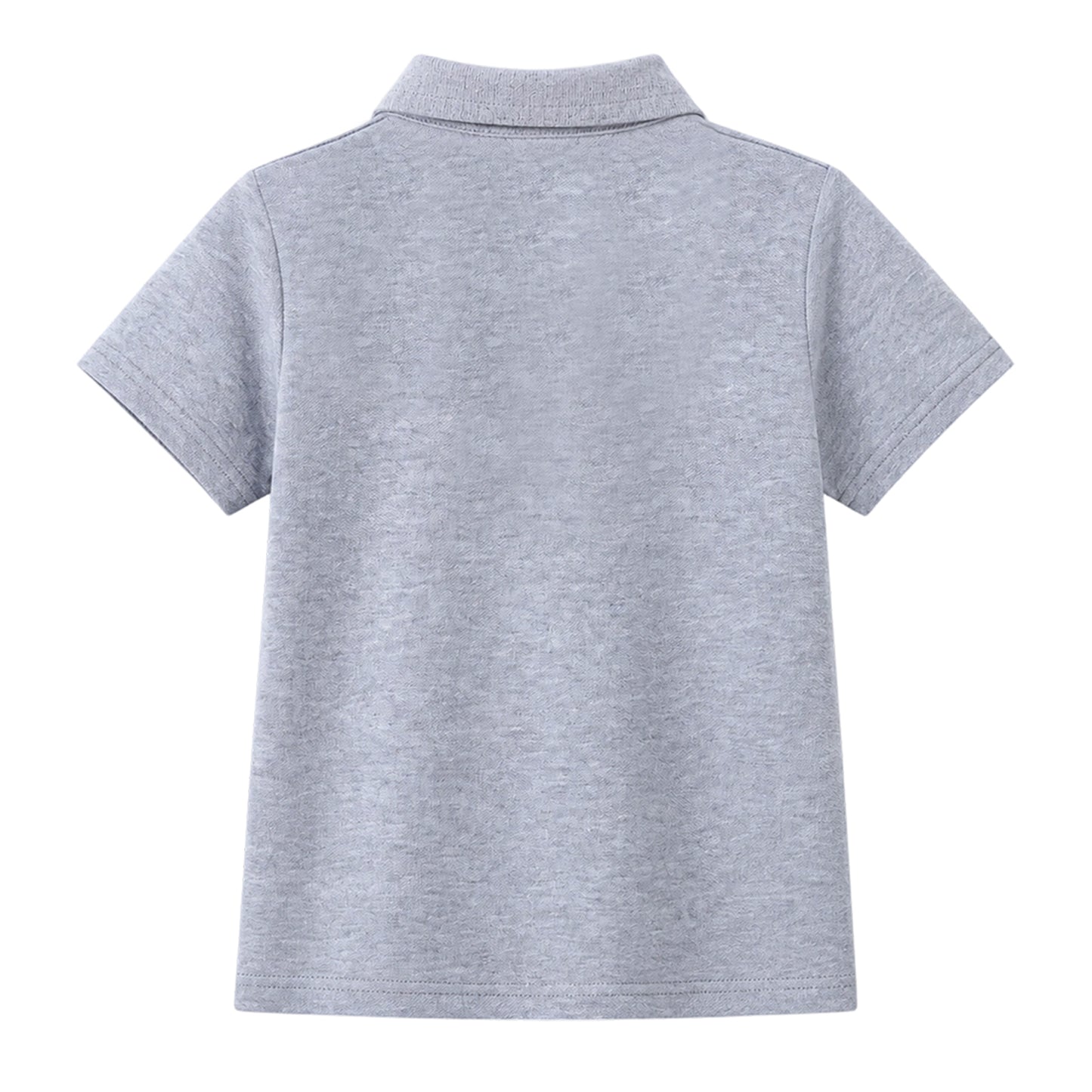 HILEELANG 5-14 Years Boys Polo Shirts 2 Pack, School Uniform Short Sleeve Shirts for Kids, Cotton Blend Casual Polo Tops for Boys,White and Heather Gray