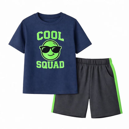 HILEELANG Toddler Boys 100% Cotton Cool Squad Short Set