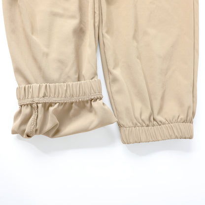 HILEELANG Kids Quick-Dry Jogger Pants Lightweight 4-Way Stretch Outdoor Pants for Boys & Girls khaki – Zipper Pocket Style