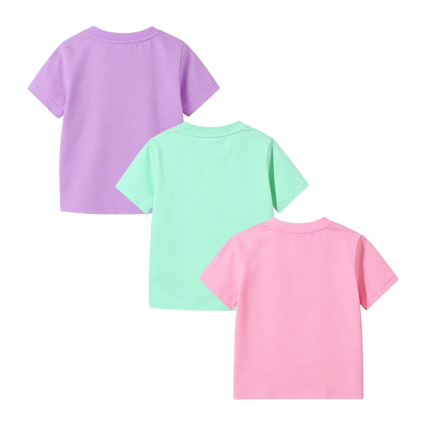 HILEELANG 2-7T Toddler/Little Girls Yellow/Pink/Blue Slogan Ruffle Sleeve 100% Cotton T-Shirt 3-Pack