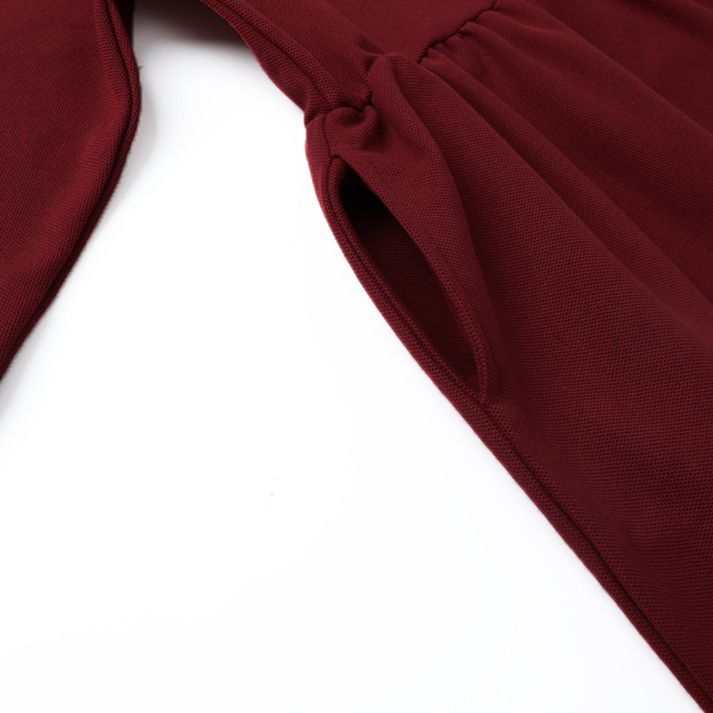 HILEELANG 4-13Y Girls Long Sleeve Polo Dress School Uniform Dress with Pockets Cotton Blend Pique Collared Dress Burgundy