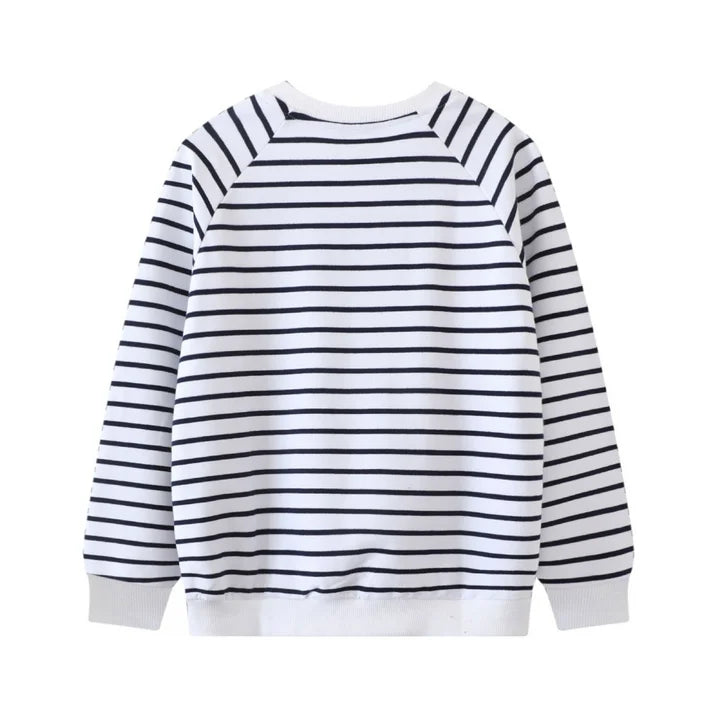 HILEELANG Toddle Girl Sweatshirts Black and White Rainbow Cotton Casual Round Neck Long Sleeve Pullover Tops Sweater Shirt