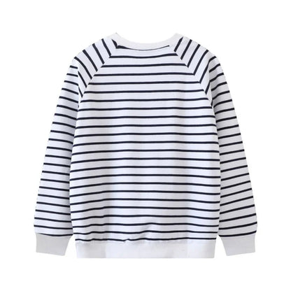 HILEELANG Toddle Girl Sweatshirts Black and White Rainbow Cotton Casual Round Neck Long Sleeve Pullover Tops Sweater Shirt