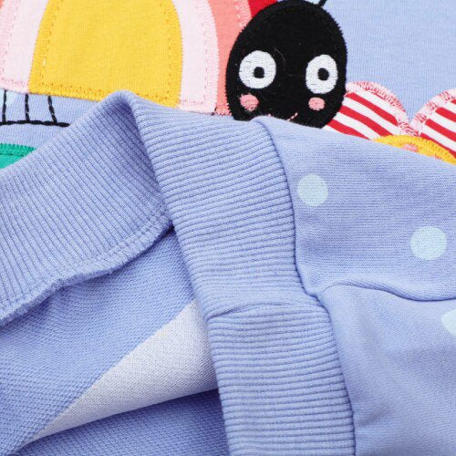 HILEELANG Toddler Girl Sweatshirts Purple Bee Printed Cotton Casual Crew Neck Long Sleeve Tops Shirt
