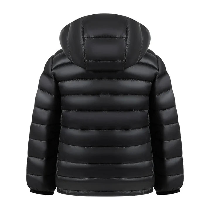 HILEELANG Kids Winter Hooded Puffer Jacket Lightweight Padded Outerwear, Black