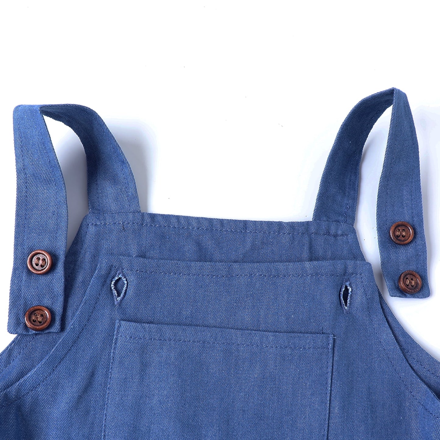 HILEELANG 2-8T Toddler/Little Girls Light Blue Denim Look 100% Cotton Dress
