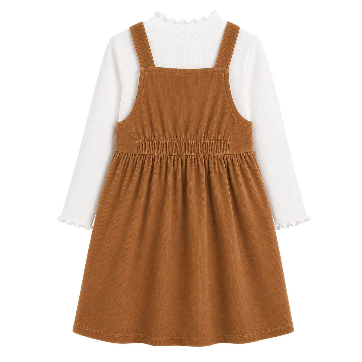 HILEELANG Toddler Corduroy Overall Dress, Single Piece