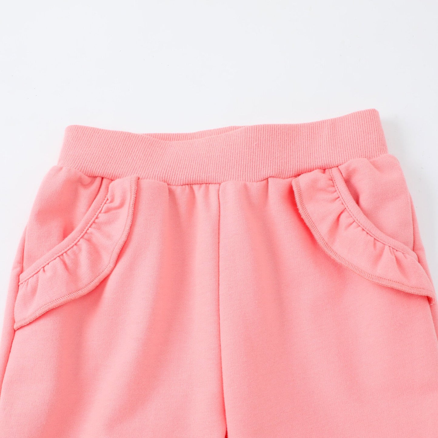 HILEELANG Baby Girls' Jogger Pants 3-Pack Pull on Cotton French Terry Solid Grey Navy pink Ruffle Pocket SweatPants12M