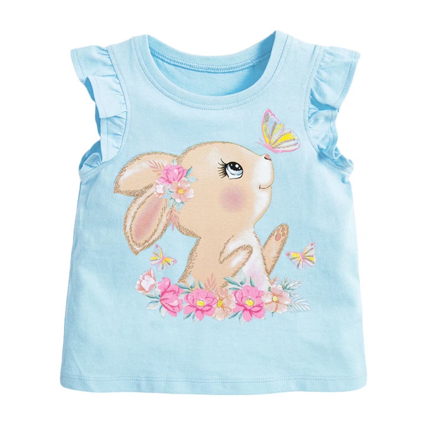 HILEELANG Toddler Girls' Cotton Short Sleeve Crewneck Tunic T-Shirts