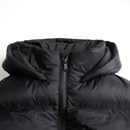 HILEELANG 6-16Y Girls Black Outerwear Coat, Hooded Short Puffer Jacket for Winter