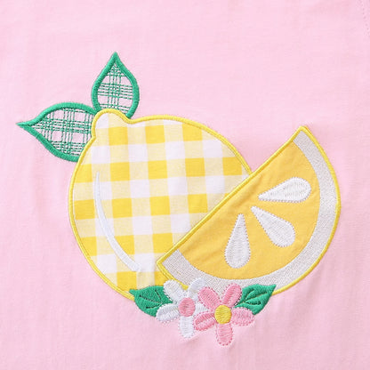 HILEELANG Toddler Girl Summer Short Clothes Sets Outfits Cotton Pink Lemon Tee Shirts Shorts Playwear 2T