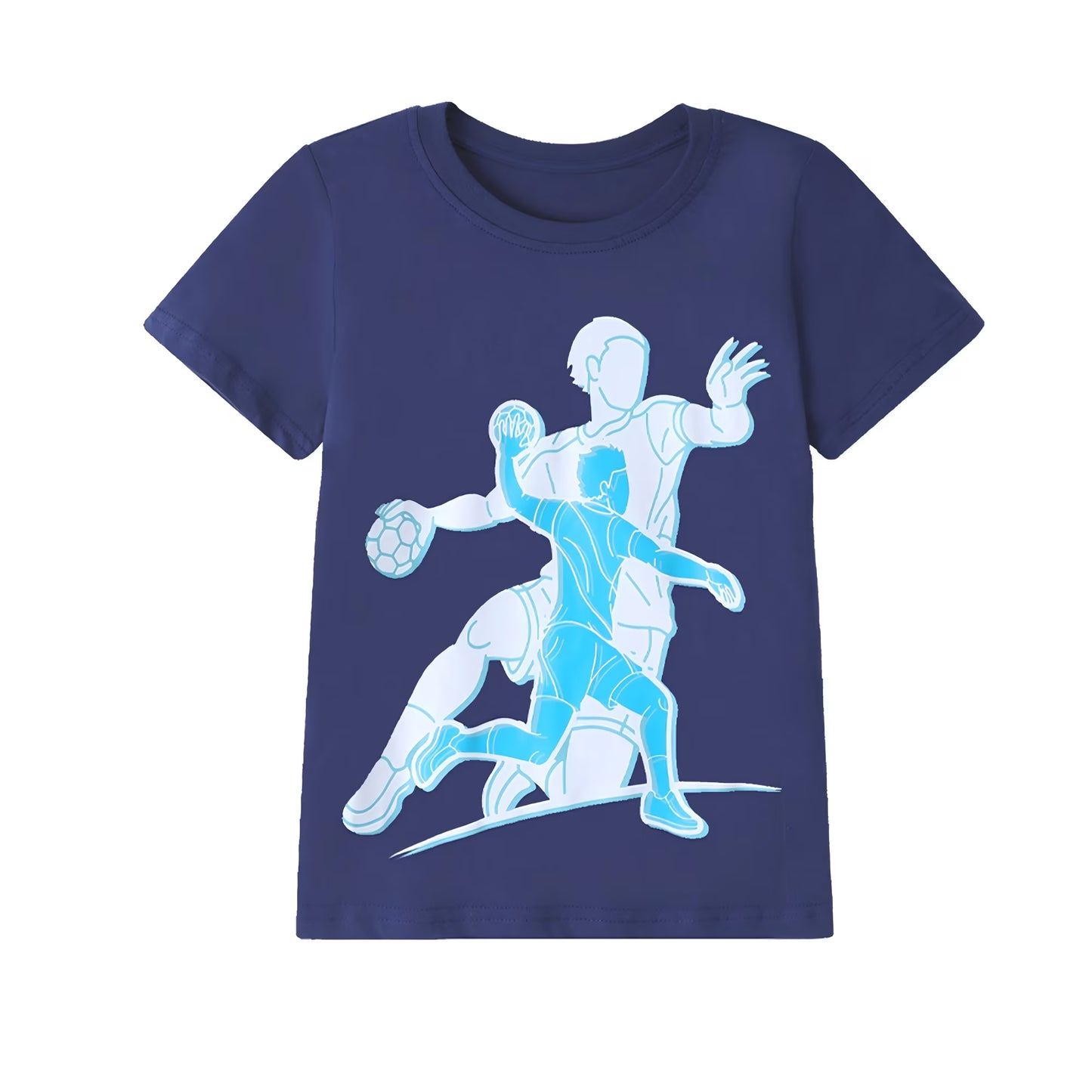 HILEELANG Kids Boys T-Shirts 3 Pack, 100% Cotton Short Sleeve Tees for 6-12Y, Basketball & Soccer Sports Themed Summer Tops for Teen Boys