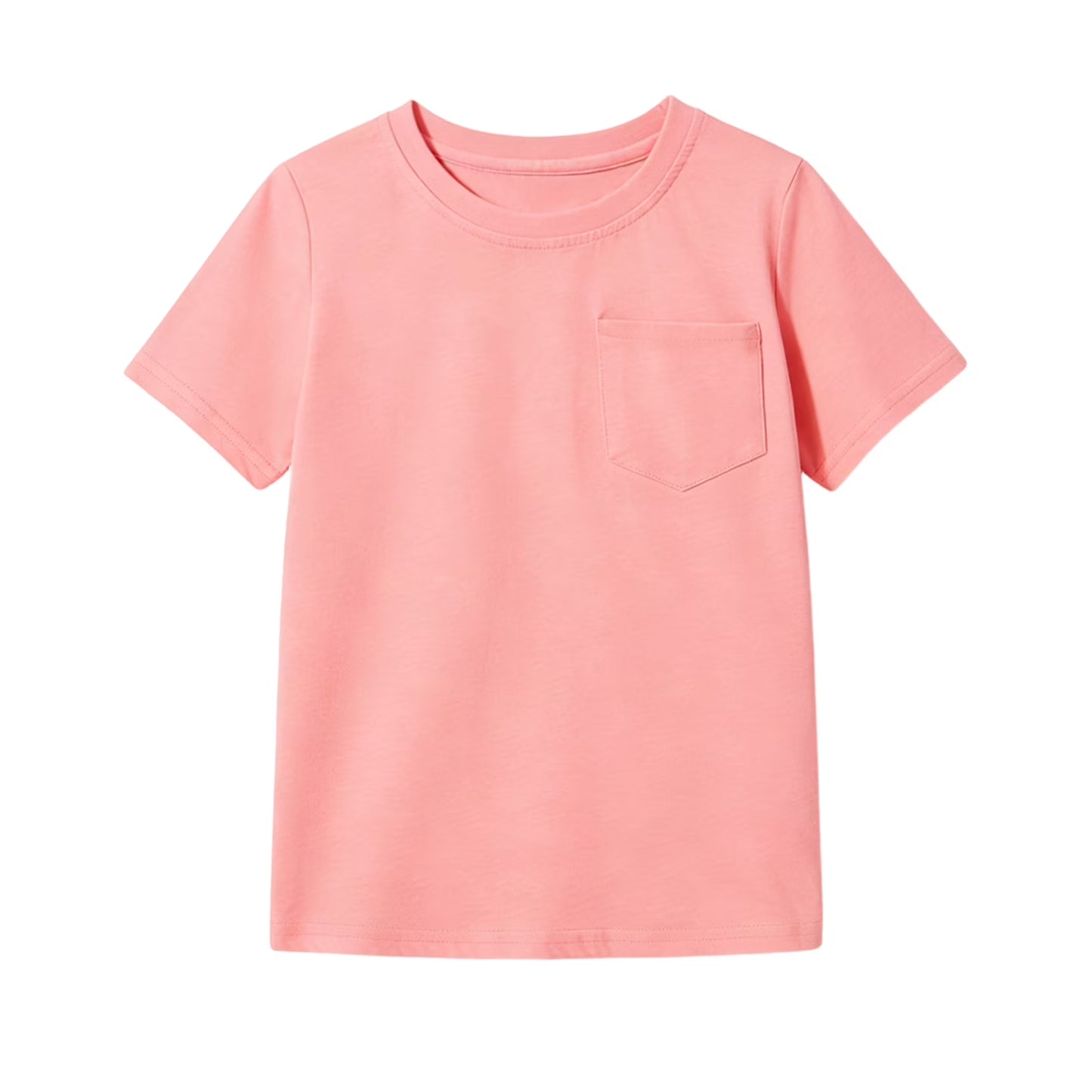 HILEELANG Little/Big Girls 4-13Y Pink/Purple/Navy Pocket 100% Cotton T-Shirt 3-Pack