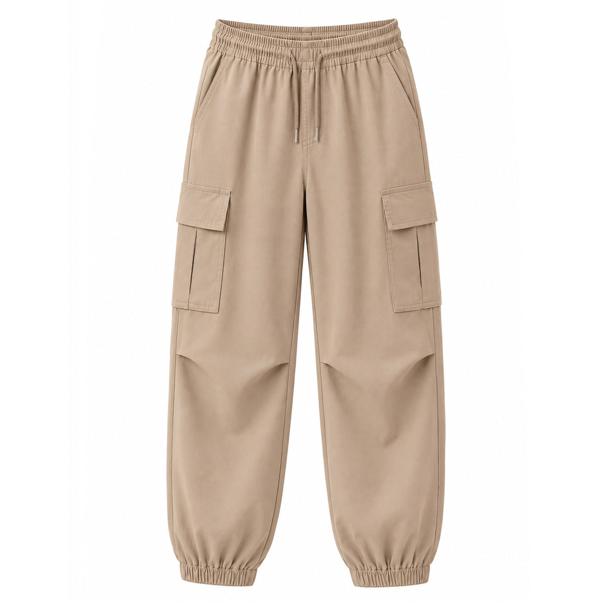 HILEELANG Khaki Kids Double Pocket Cargo Sweatpants Jogger Pants, Single Piece