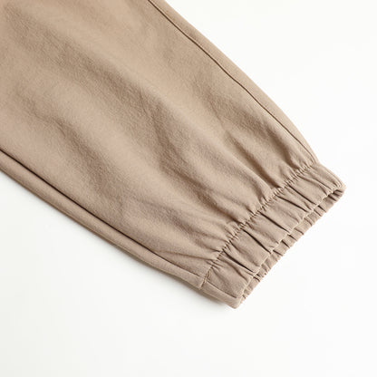 HILEELANG Khaki Kids Double Pocket Cargo Sweatpants Jogger Pants, Single Piece