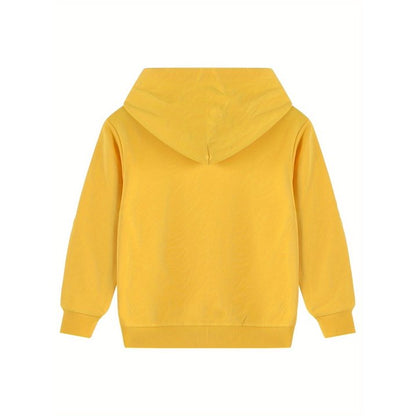 HILEELANG 4-12 Toddler/Little/Big Boys Girls Yellow Solid Color Hoodie Pullover
