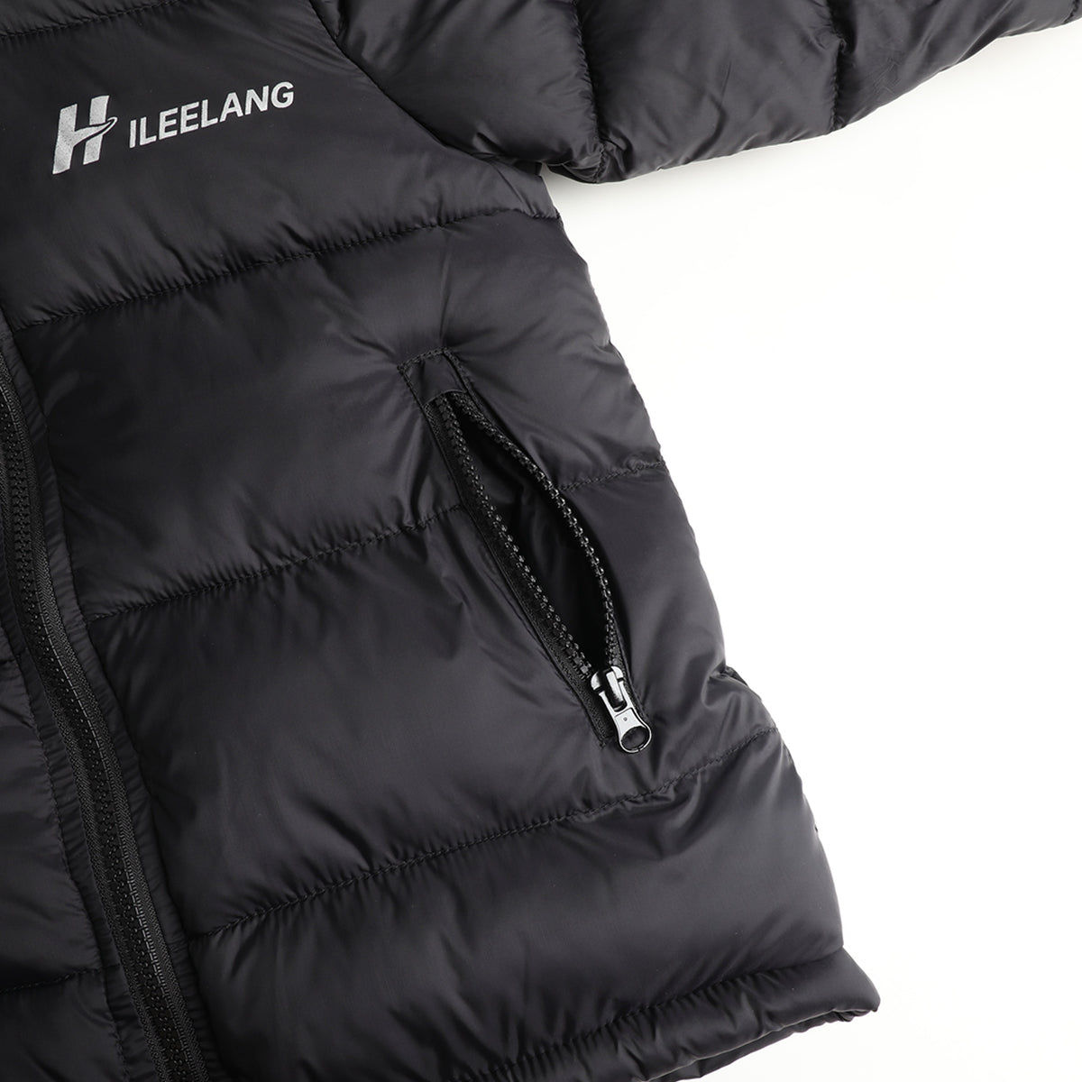 HILEELANG Kids Hooded Lightweight Puffer Jacket, ILEELANG Boys Girls Warm Quilted Winter Coat Dark Gray