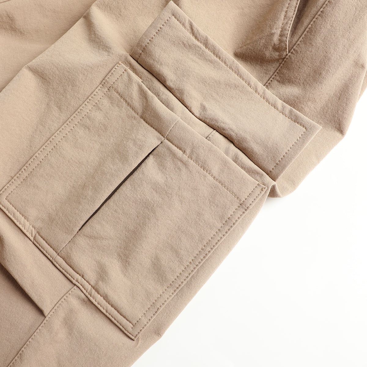 HILEELANG Khaki Kids Double Pocket Cargo Sweatpants Jogger Pants, Single Piece