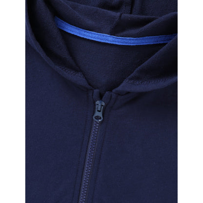 HILEELANG 4-12 Toddler/Little/Big Boys Girls Navy Solid Color Zip Up Hoodie