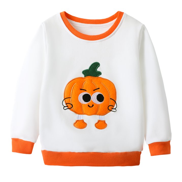 HILEELANG Toddler Boys Girls（12M-7T) WhitePumpkin Sweatshirt – Halloween & Thanksgiving Pullover Tops for Boys Girls, Cute Autumn Outfit
