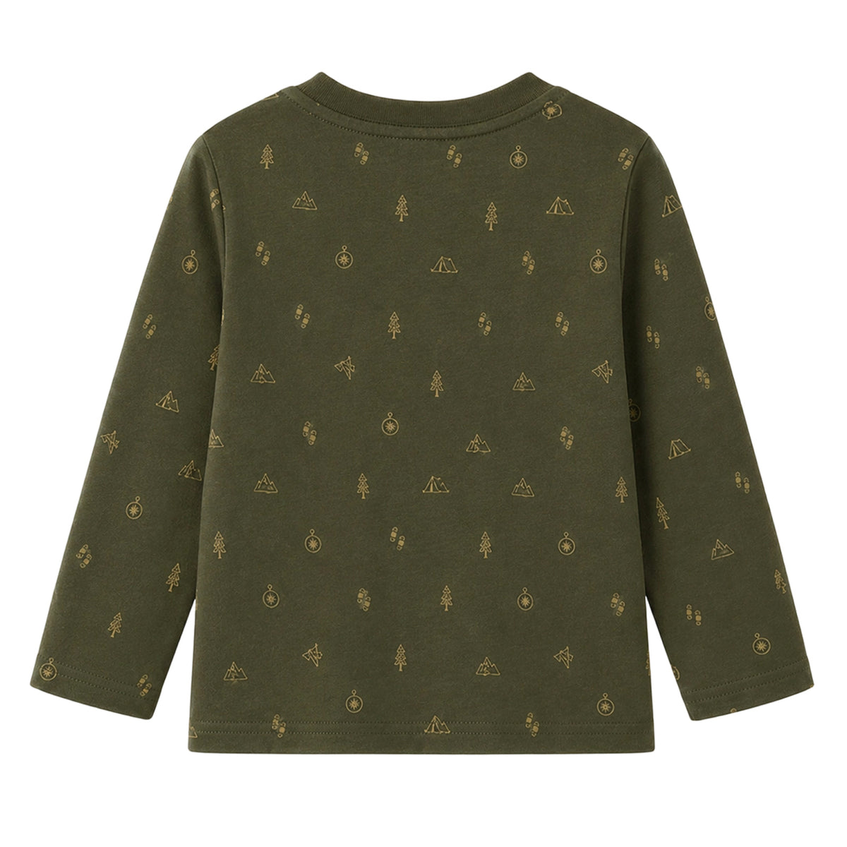 HILEELANG Boys Long Sleeve Shirts 3 Pack Cotton Tee Shirts Forest Mix