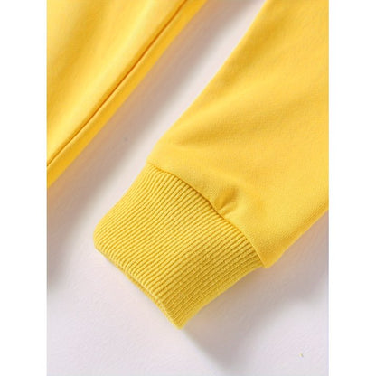 HILEELANG 4-12 Toddler/Little/Big Boys Girls Yellow Solid Color Hoodie Pullover