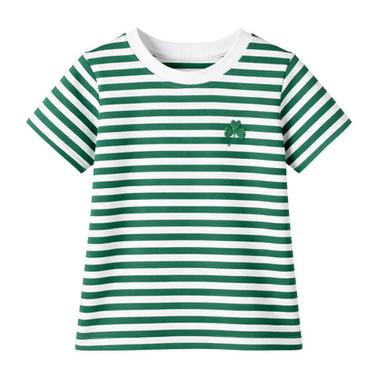 HILEELANG Toddler Boys 100% Cotton Stripe Shamrock Short Set