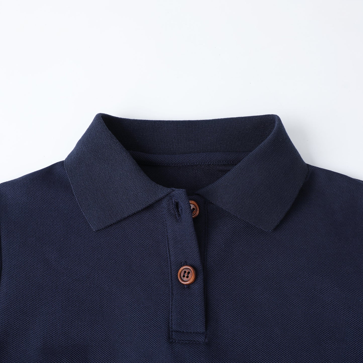 HILEELANG 4-13Y Girls Long Sleeve Polo Dress School Uniform Dress with Pockets Cotton Blend Pique Collared Dress Navy Blue