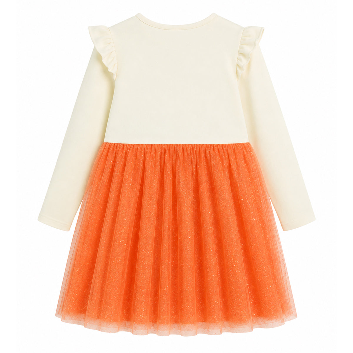 HILEELANG Toddler Girls Pumpkin Deer Layered Dress, Long Sleeve 2-7Y