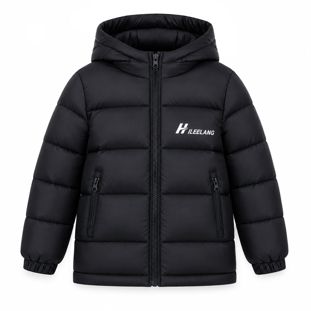 HILEELANG Kids Hooded Lightweight Puffer Jacket, ILEELANG Boys Girls Warm Quilted Winter Coat Dark Gray