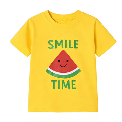 HILEELANG 2-7T Toddler/Little Girls 100% Cotton 3 Pack Fruit Graphic Short Sleeve T-Shirt