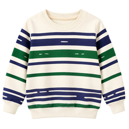 HILEELANG Little Boys Striped Crew 2 Piece Outfit Set, Sizes