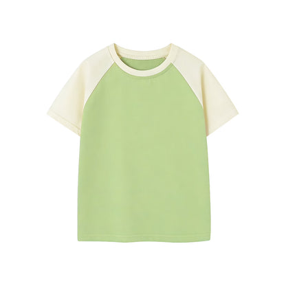 HILEELANG Little/Big Girls 4-13Y Cream/Green/Pink Stripe 100% Cotton T-Shirt 3-Pack