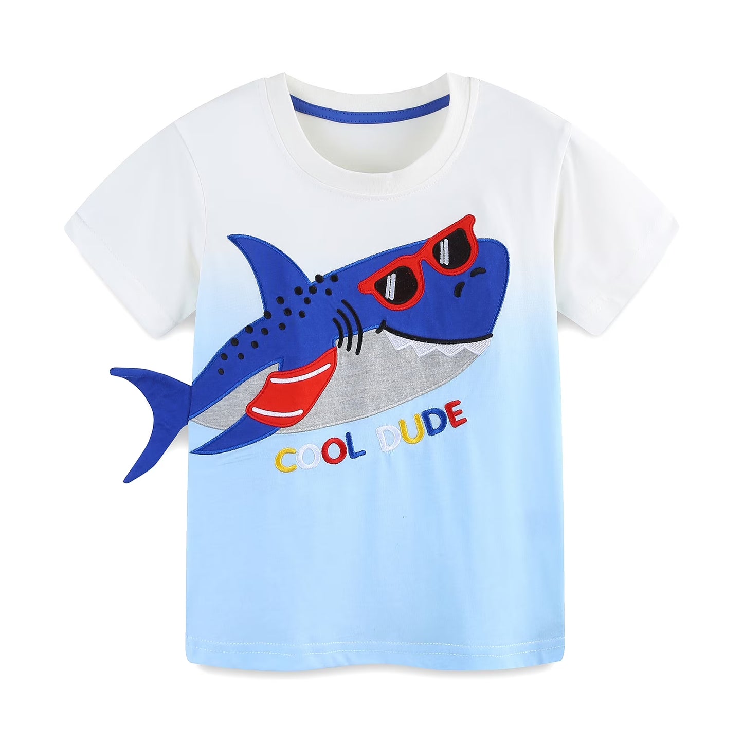 HILEELANG Toddler Boys 100% Cotton Cool Dude Shark Short Set, Sizes