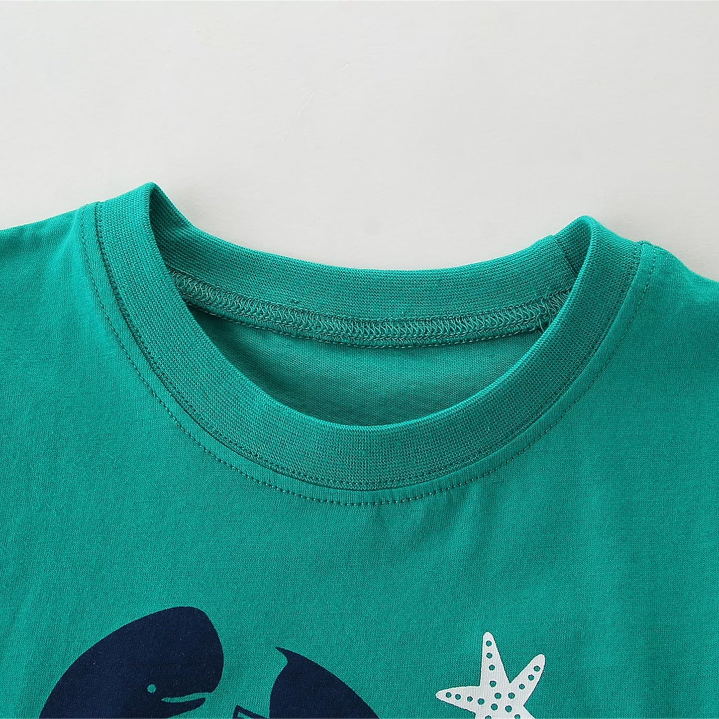 HILEELANG Toddler Boys Crewneck Green Short Sleeve Tee Shirt and Check Shorts Set, 3T