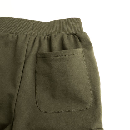 HILEELANG Toddler Boys 2 Pack Cargo Jogger Pants Car Embroidery Drawstring Sweatpants Heather Grey Olive