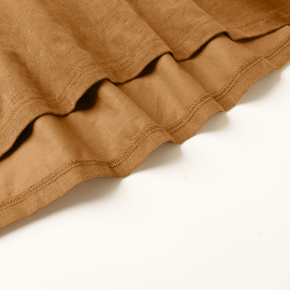HILEELANG Toddler Brown Wavy Collar Corduroy Dress, Single Piece