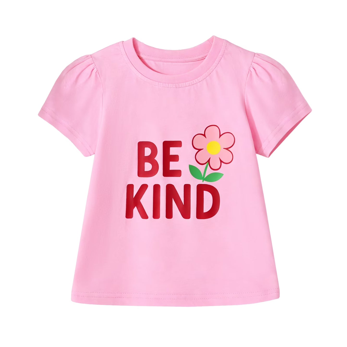 HILEELANG 2-7T Toddler/Little Girls 100% Cotton 3 Pack Butterfly Bee Ladybug Short Sleeve T-Shirt