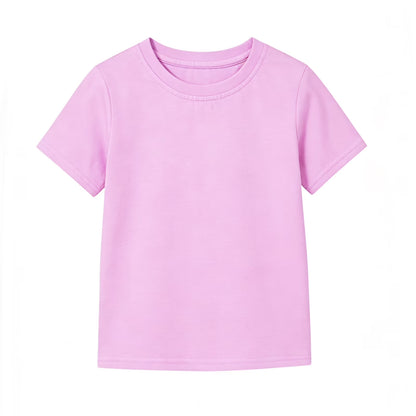 HILEELANG Little/Big Girls 4-13Y Pink/Purple/Navy Pocket 100% Cotton T-Shirt 3-Pack