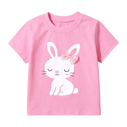 HILEELANG 2-7T Toddler/Little Girls Yellow/Pink/Blue Slogan Ruffle Sleeve 100% Cotton T-Shirt 3-Pack
