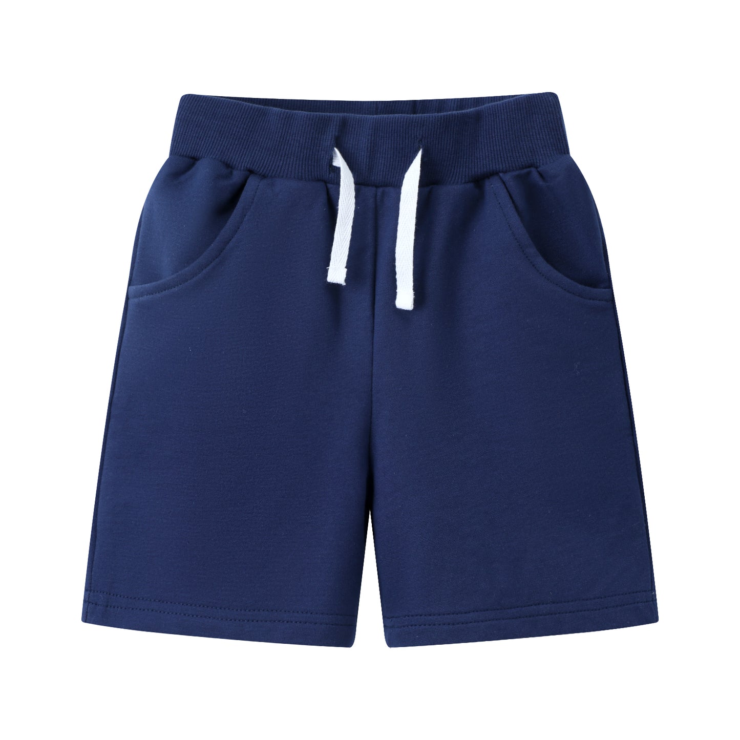 HILEELANG Toddler Boys' Cotton Shorts 3-Pack with Pockets, Grey/Black/Navy