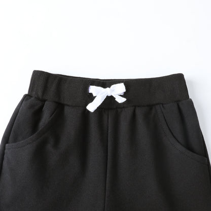 HILEELANG Toddler Boys' Cotton Shorts 3-Pack with Pockets, Grey/Black/Green