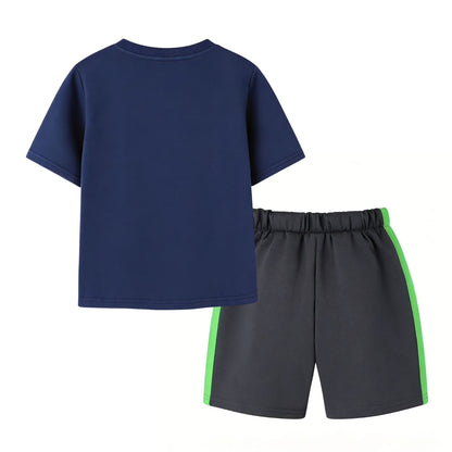 HILEELANG Toddler Boys 100% Cotton Cool Squad Short Set