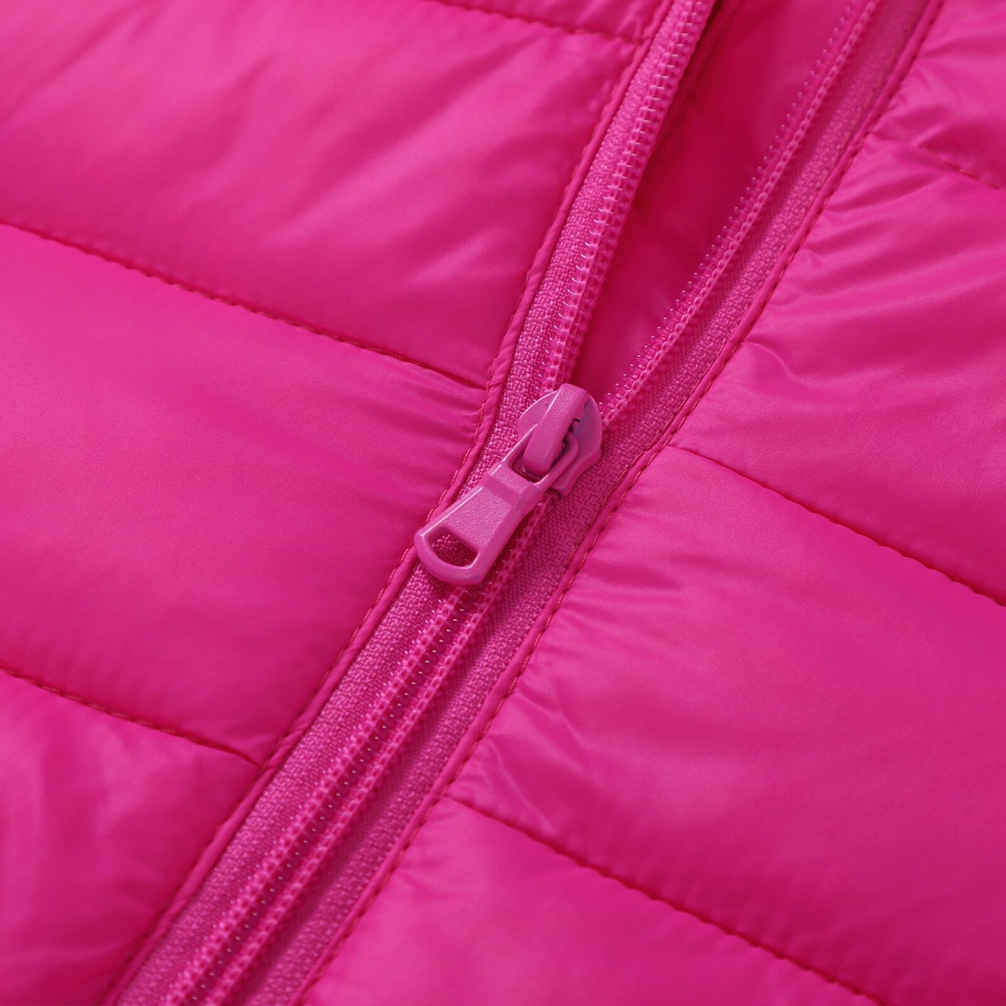 HILEELANG Toddle Girl（3-10Y) Winter Hooded Puffer Jackets Coats Light Weight Outerwear Rose Pink 3-4 Years