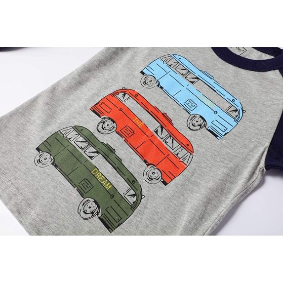 HILEELANG Toddler Boys Long Sleeve T-Shirt Cotton Casual Winter Crewneck Basic Active Tops Tee Tunic Shirts 3 Packs